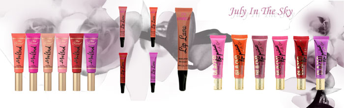 blog beauté Jeu de dupe : Rouge Melted - Too Faced - Rouge Lip Lava - Makeup Revolution - Glazed Lip Paint - LA Girl USA Cosmetics