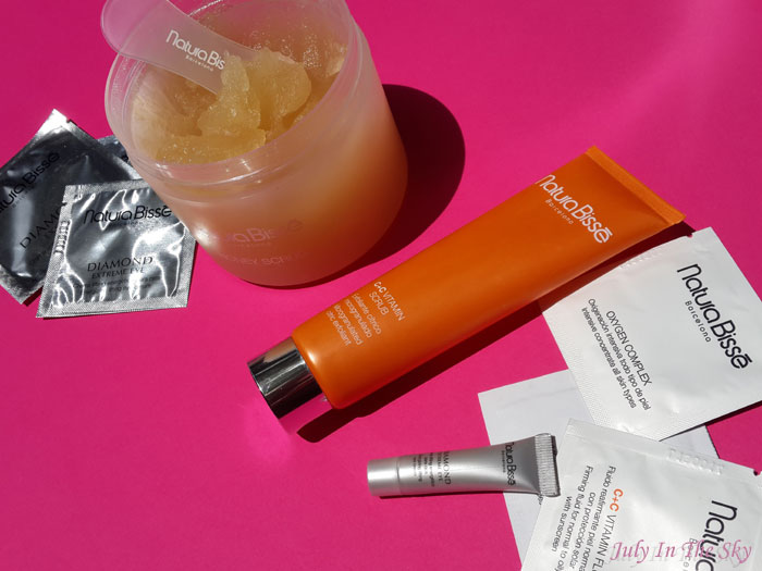 blog beauté avis test natura bissé c+c vitamin scrub fluid honey scrub crème diamond extreme eye oxygen complex