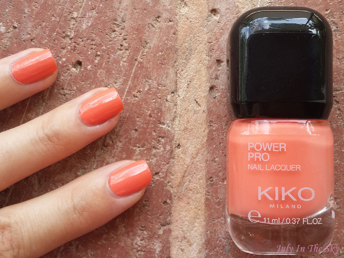 blog beauté vernis kiko power pro nail lacquer 08 papaya swatch avis test