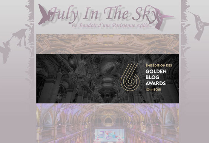 July In The Sky aux Golden Blog Awards 2015