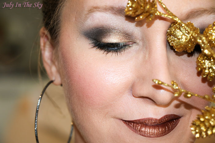 blog beauté make-up réveillon noel doré gold or make-up of the day