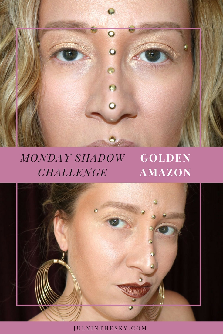 blog beauté maquillage monday shadow challenge golden amazon make-up artistique