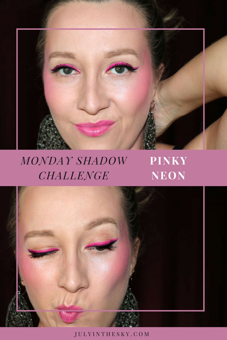 blog beauté maquillage monday shadow challenge pinky neon make-up artistique