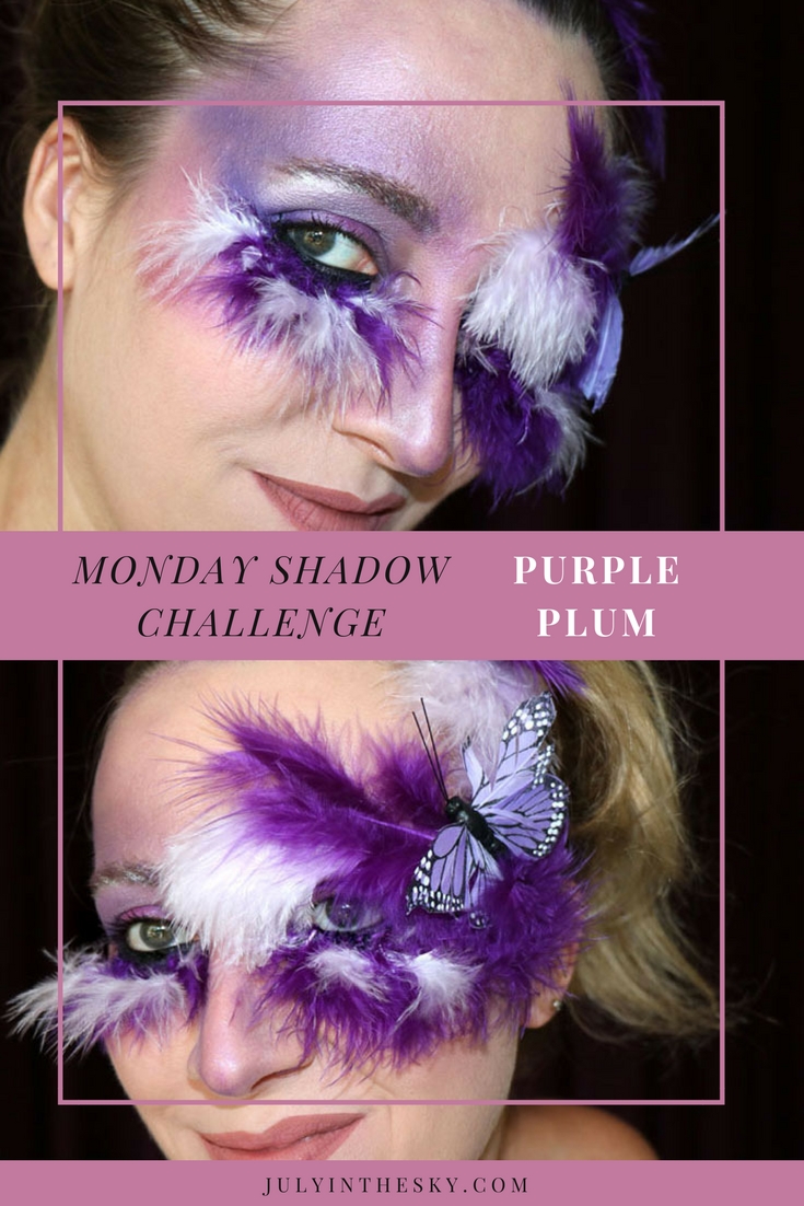 blog beauté monday shadow challenge purple plum faux cils make-up artistique