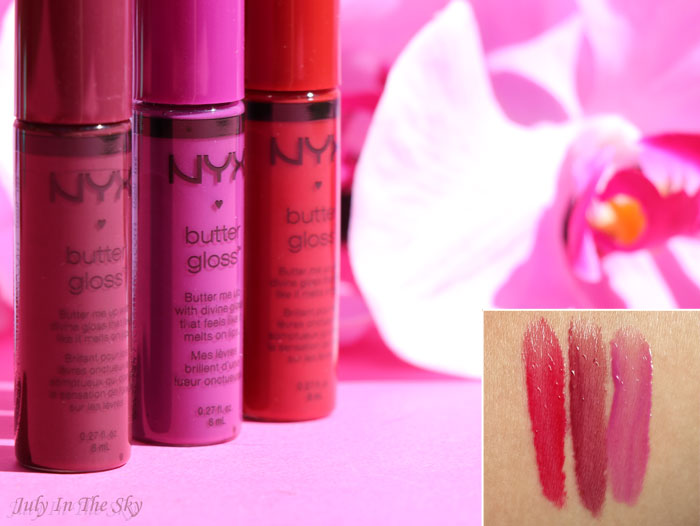 July In The Sky ; blog beauté nyx butter gloss swatch