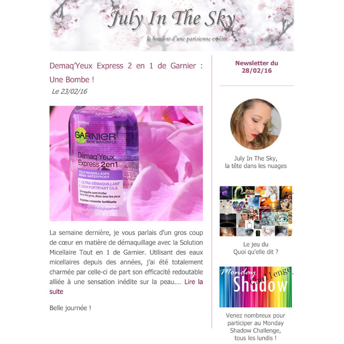 blog beauté newsletter anniversaire