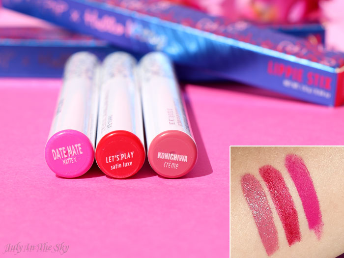 blog beauté Colourpop lippie stix hello kitty let's play date mate konichiwa