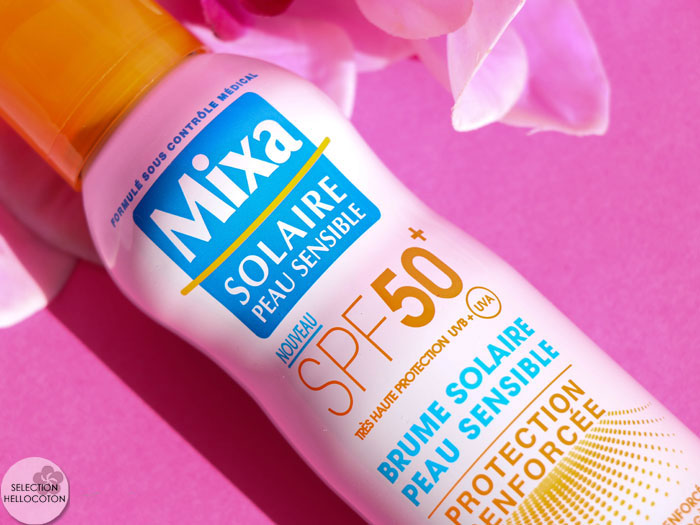 La brume solaire peau sensible protection renforcée de Mixa : surprenante