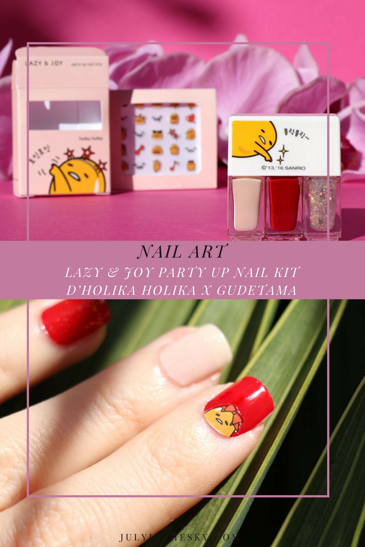 blog beauté Lazy & Joy Party Up Nail Kit Holika Holika x Gudetama