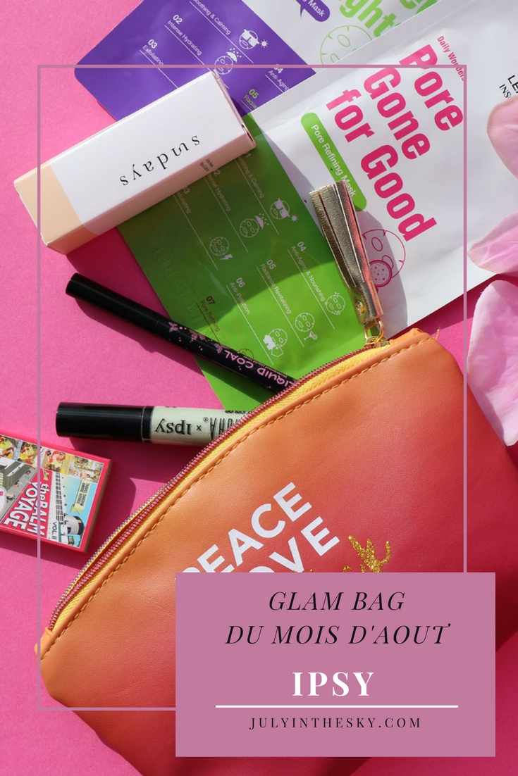 blog beauté ipsy glam bag août The Balm Sundays Seraphine Botanicals Aurora Leaders