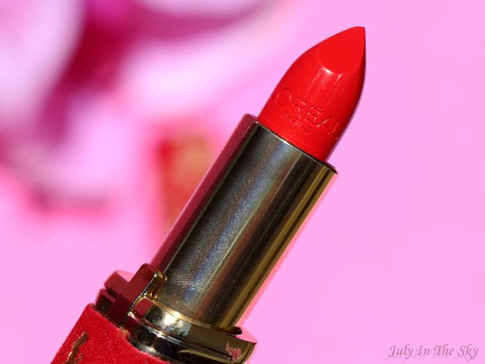 blog beauté L'Oréal Color Riche la belle et la bête 377 perfect red swatch avis test lipstick