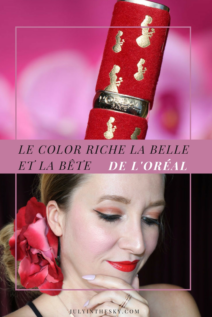 blog beauté L'Oréal Color Riche la belle et la bête 377 perfect red swatch avis test lipstick