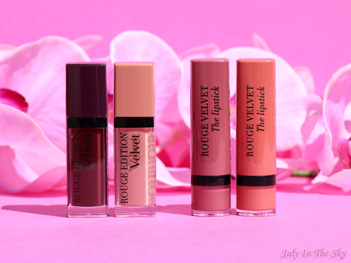 blog beauté Bourjois Rouge Velvet The Lipstick Peach Tatin avis test swatch Rouge Edition Velvet Floribeige Berry Chic