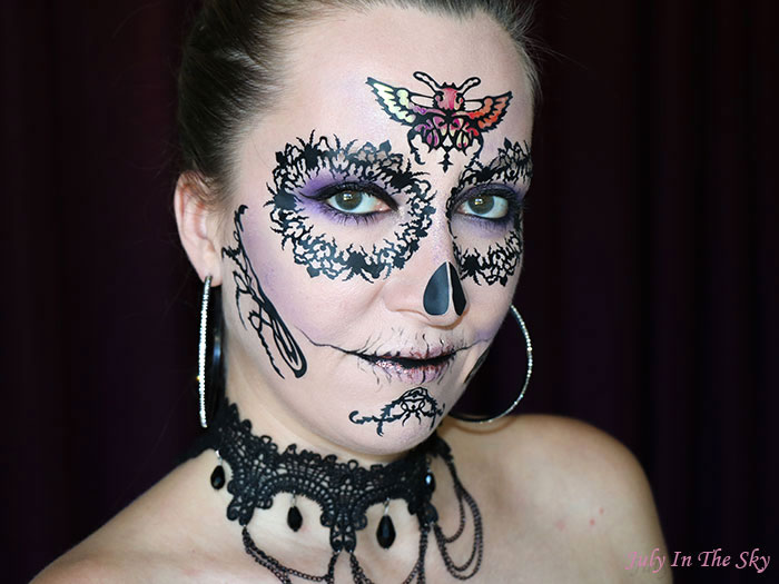 blog beauté tutoriel make-up Halloween plum skull Face Lace