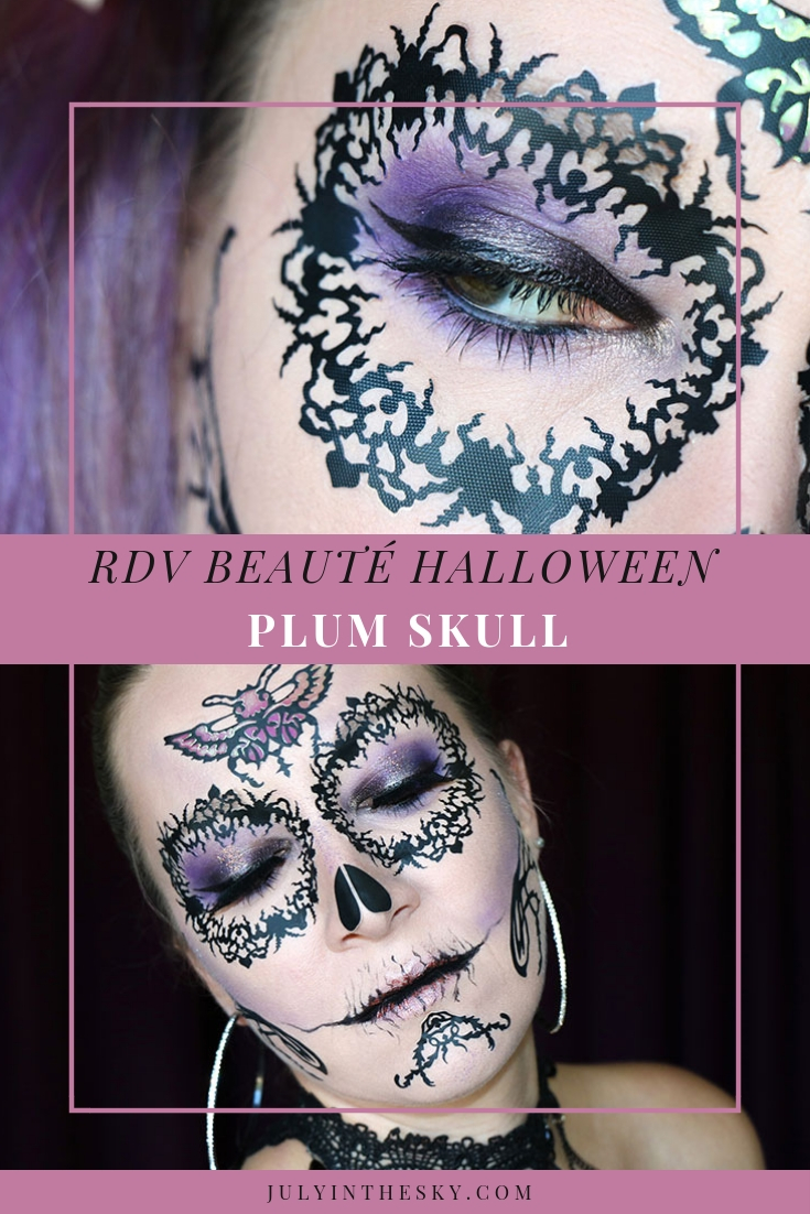 blog beauté tutoriel make-up Halloween plum skull Face Lace