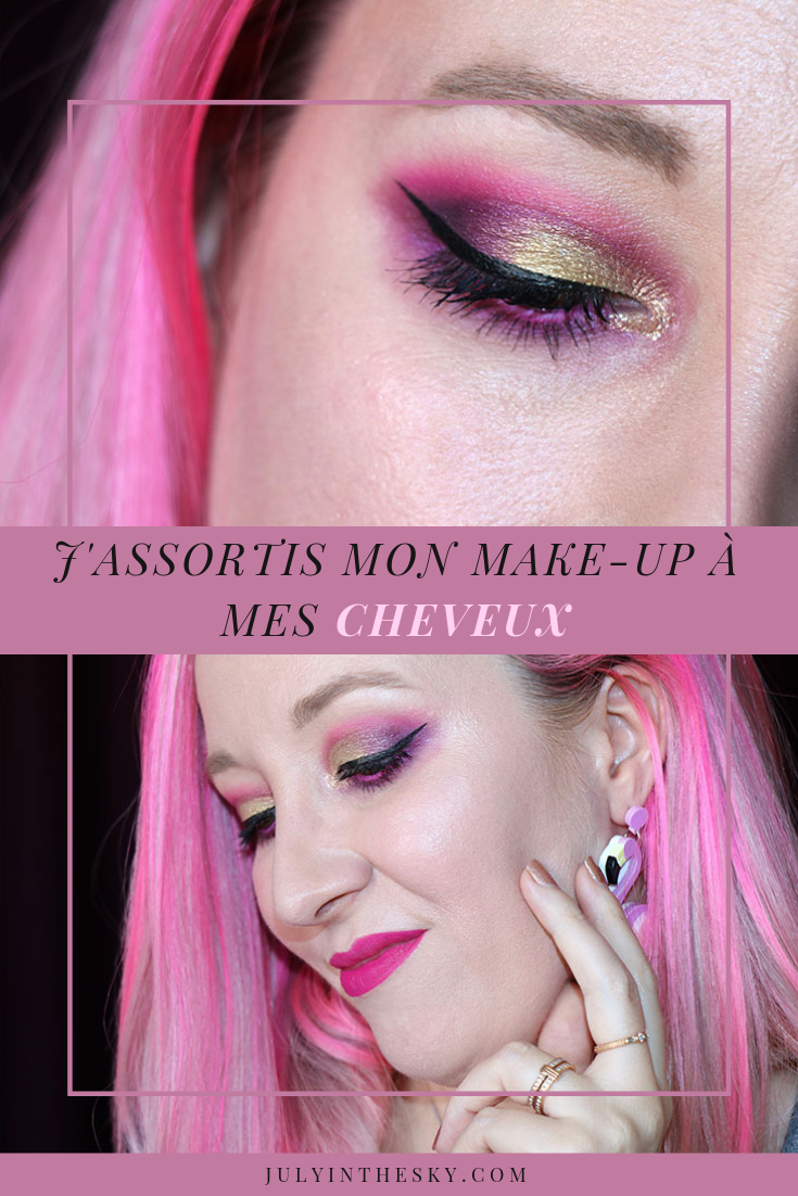 blog beauté tutoriel maquillage assortis cheveux rose