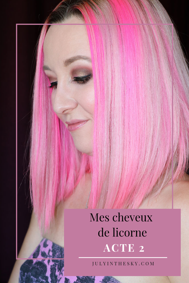 blog beauté unicorn hair rose néon gris tigi pink grey