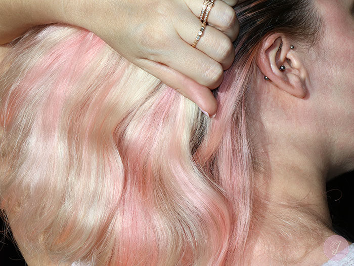 blog beauté unicorn hair rose néon gris tigi pink grey