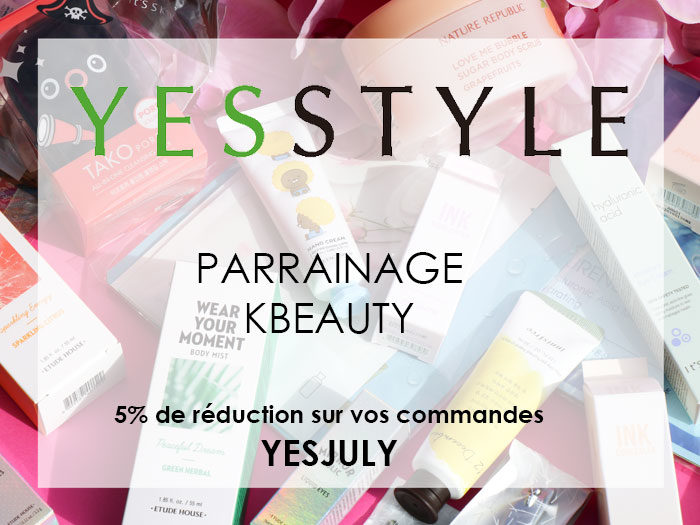 parrainage réduction kbeauty YesStyle